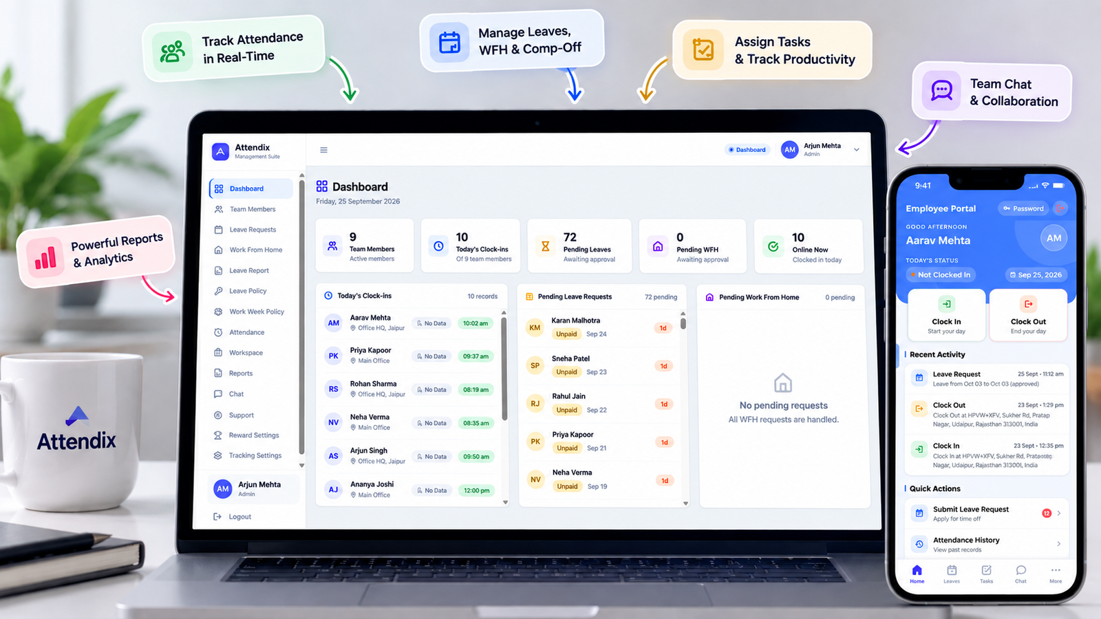 Attendix App Dashboard